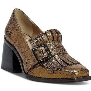 Vince Camuto Women's Sedna Kiltie Block-Heeled Tailored Loafers - Luxe Gold 8.5M